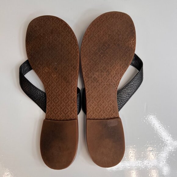 Tory Burch Sandal Women 8 Thora Leather Thong Gold Medallion Flat Party Core Go - Picture 11 of 11